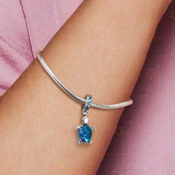 Pandora Murano Glass Sea Turtle Dangle Charm - Picture 4 of 6